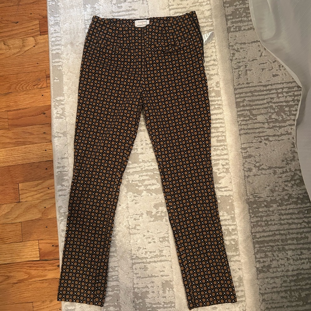 Anthropologie Black and Brown Geometric Pants